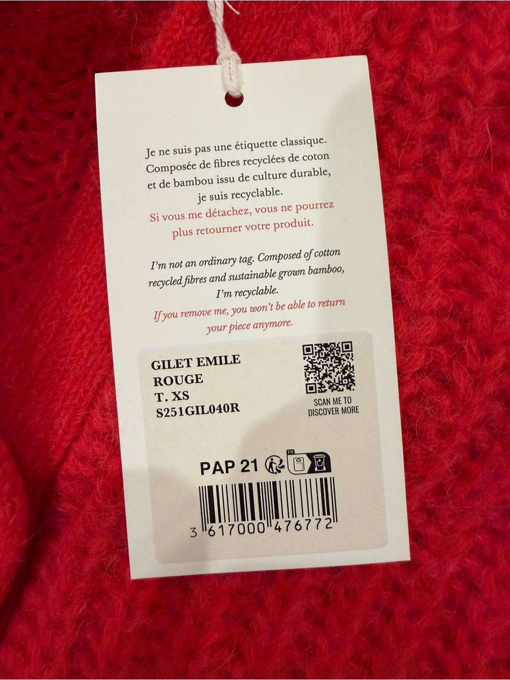 Sezane Button-Front Knit Sweater Cardigan - Picture 3 of 3